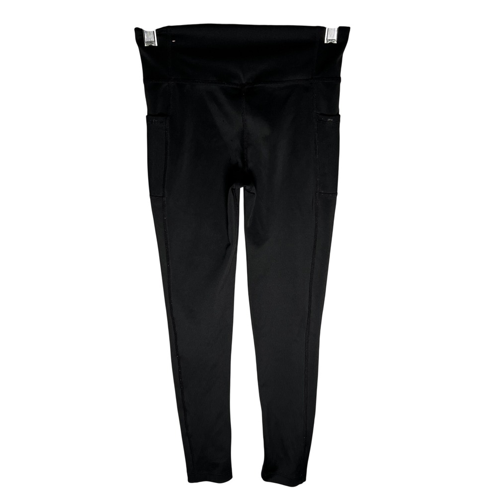 Nike Dri Fit Girls Black Athletic Leggings Size S Pockets Workout Gym Pants - Picture 2 of 6